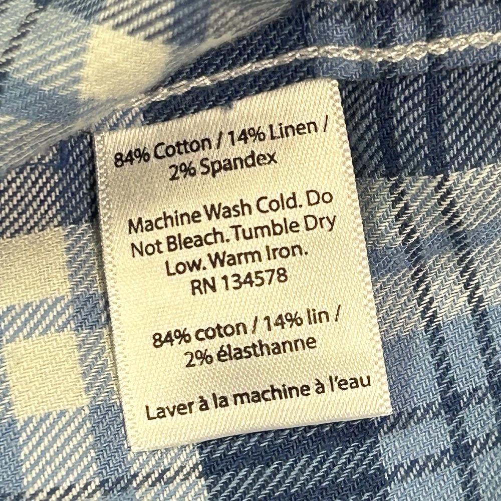 Vineyard Vines Mens Button Down Plaid Shirt XXL Long Sleeve Linen‎ Blend Preppy - Picture 7 of 11